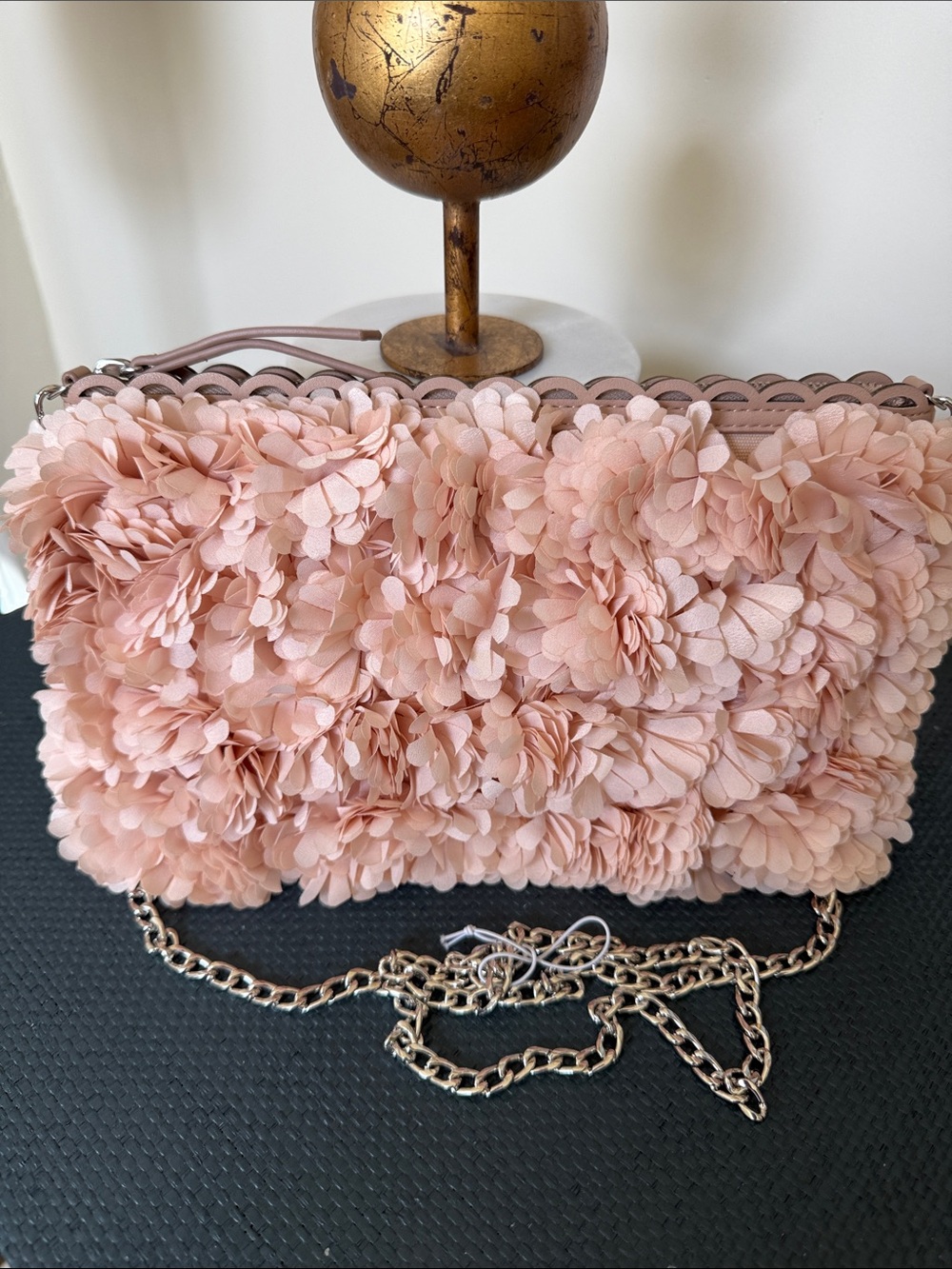 Stella & Dot Peony Crossbody Clutch Blush Pink Floral Appliqué Bag NWOT